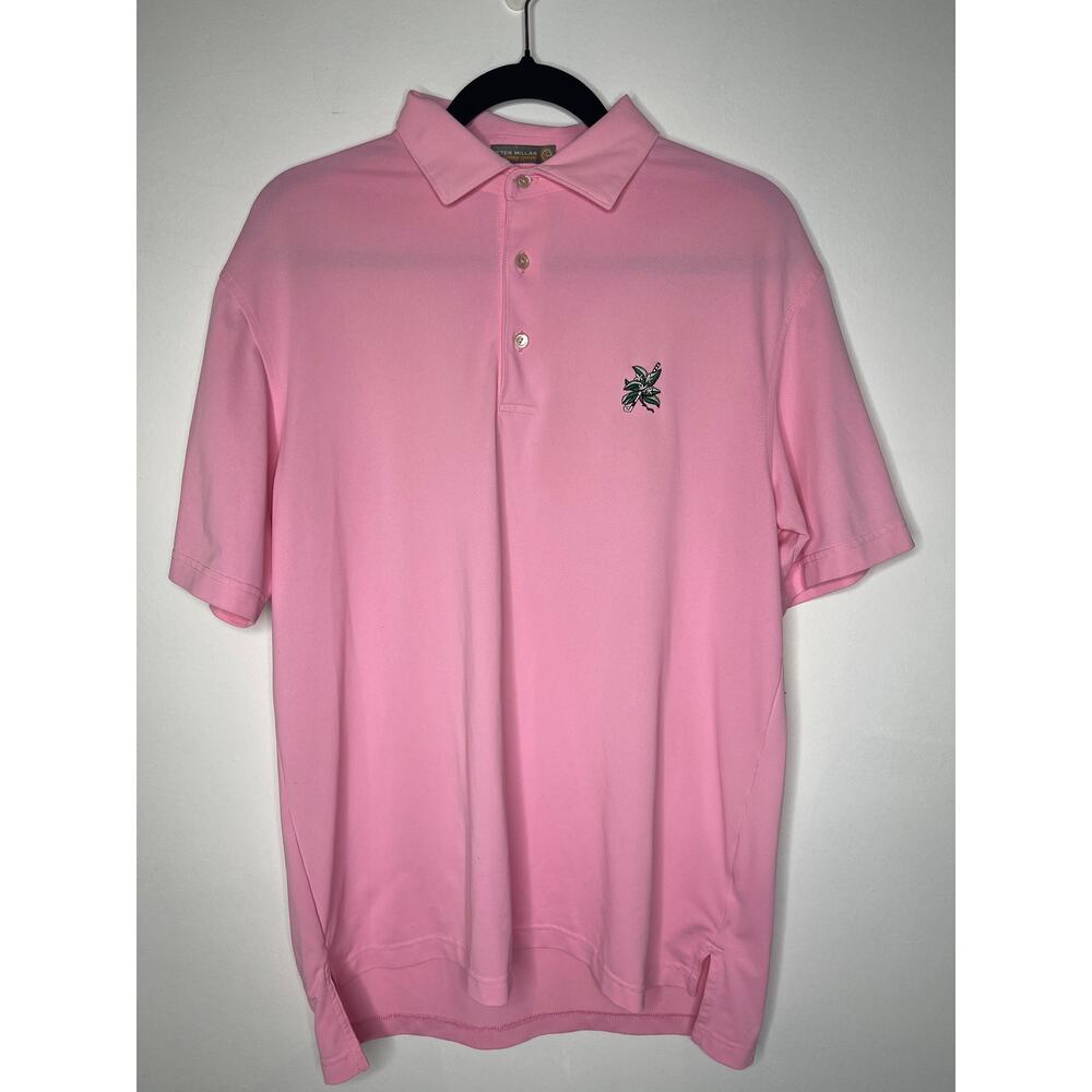Peter Millar Summer Comfort Mens Size M Polo Golf Shirt Pink Performance
